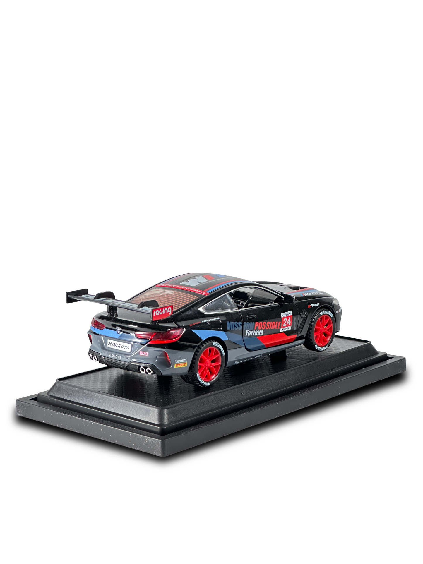 BMW M8 GTE display model featuring detailed craftsmanship and smooth-rolling wheels