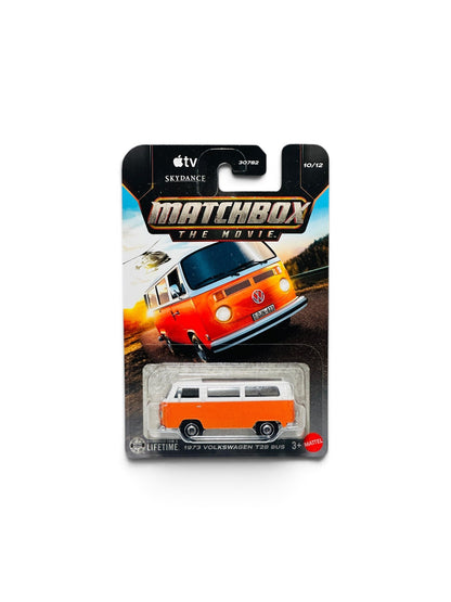 Matchbox The Movie 1973 Volkswagen T2B Bus orange diecast car in original blister packaging
