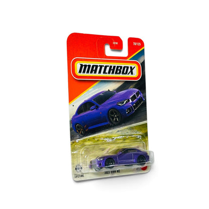 Collectible Matchbox BMW M2 2023 purple diecast model car