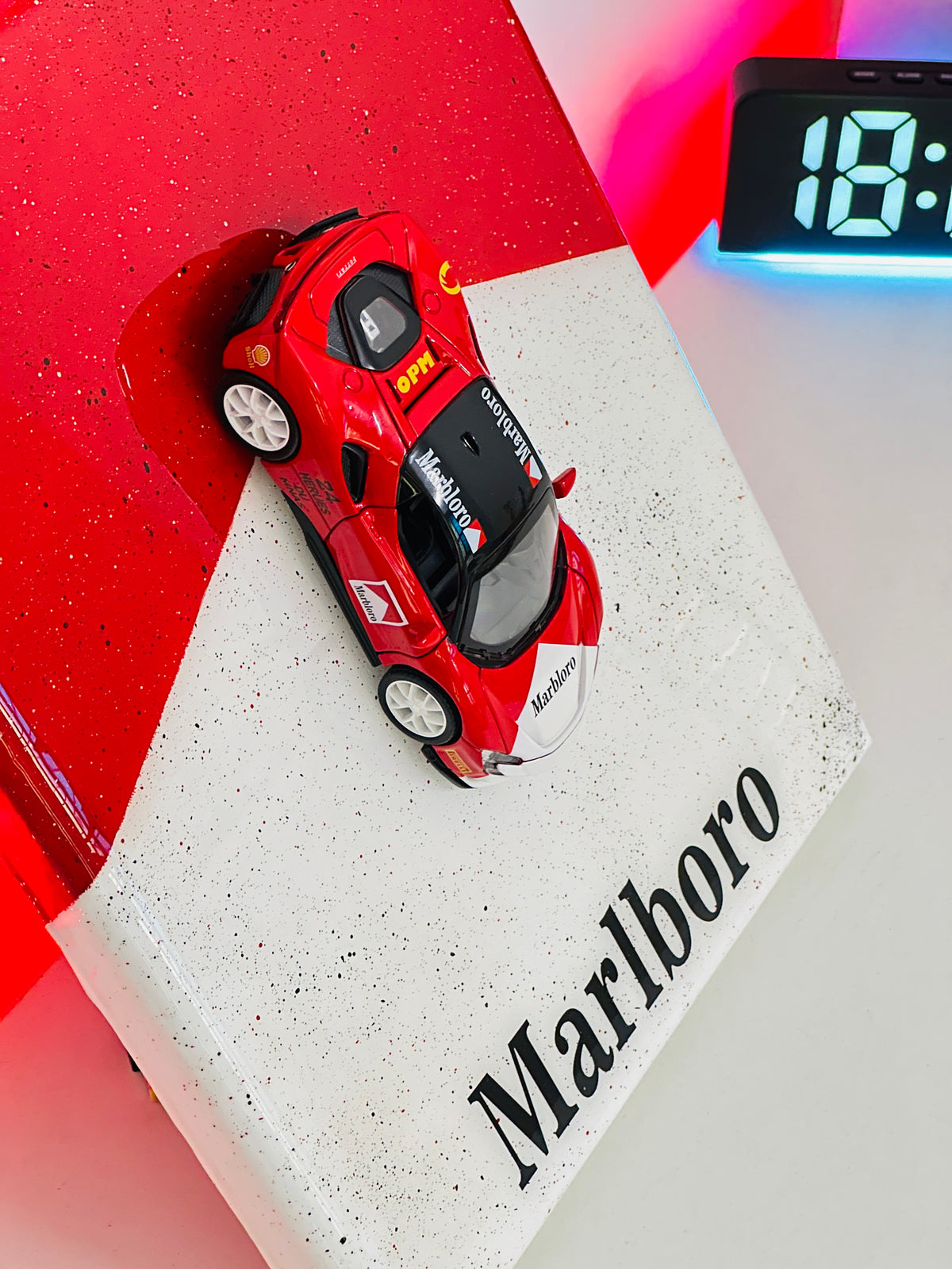 Premium 10x13 inch diecast car display frame with racing theme