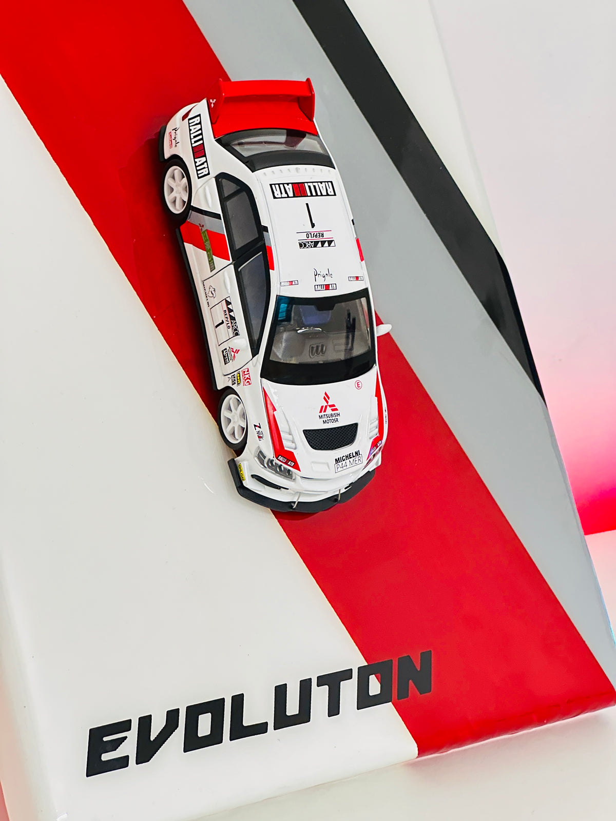 JDM Mitsubishi Evolution diecast car display