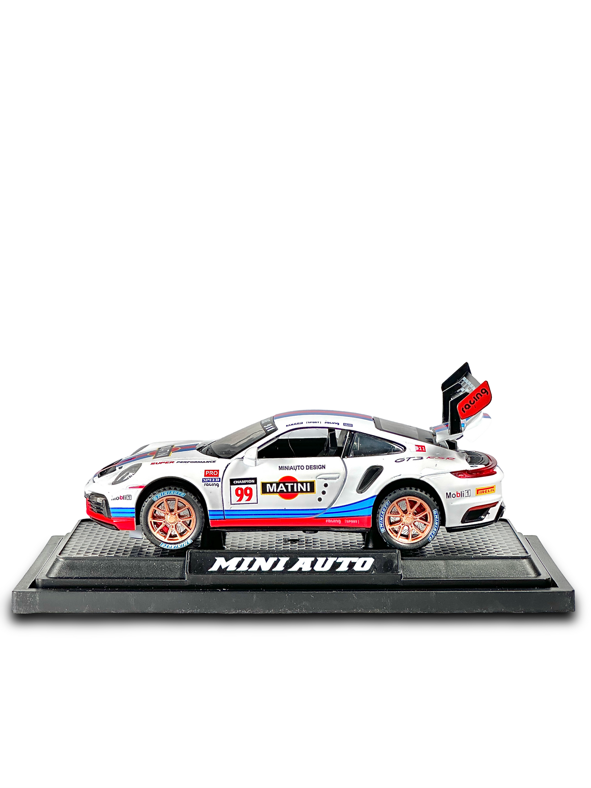 Detailed Porsche 911 GT3 RS Martini Racing collectible diecast model