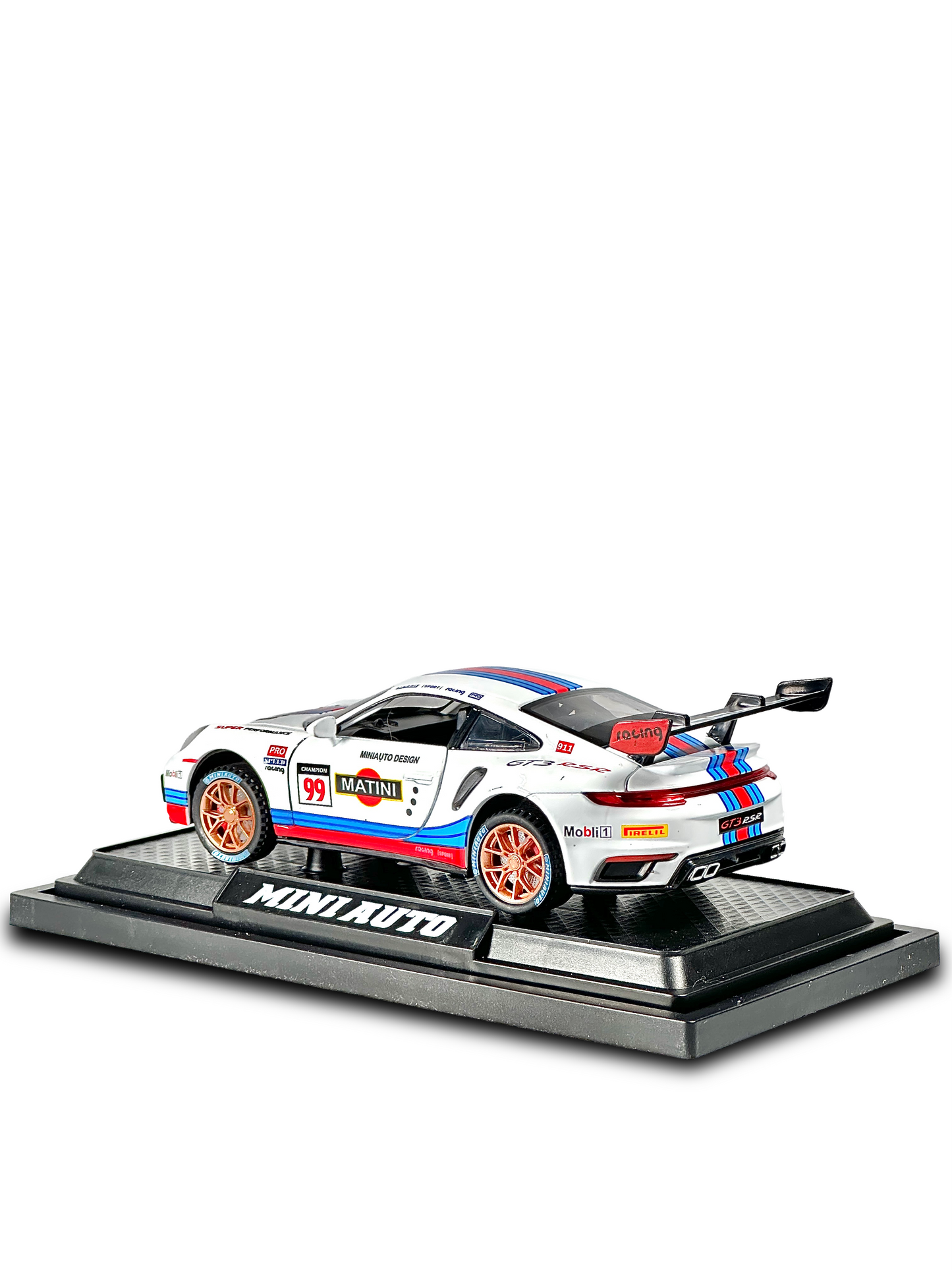 Porsche GT3 RS 1:32 scale pull-back toy car with lights and sound