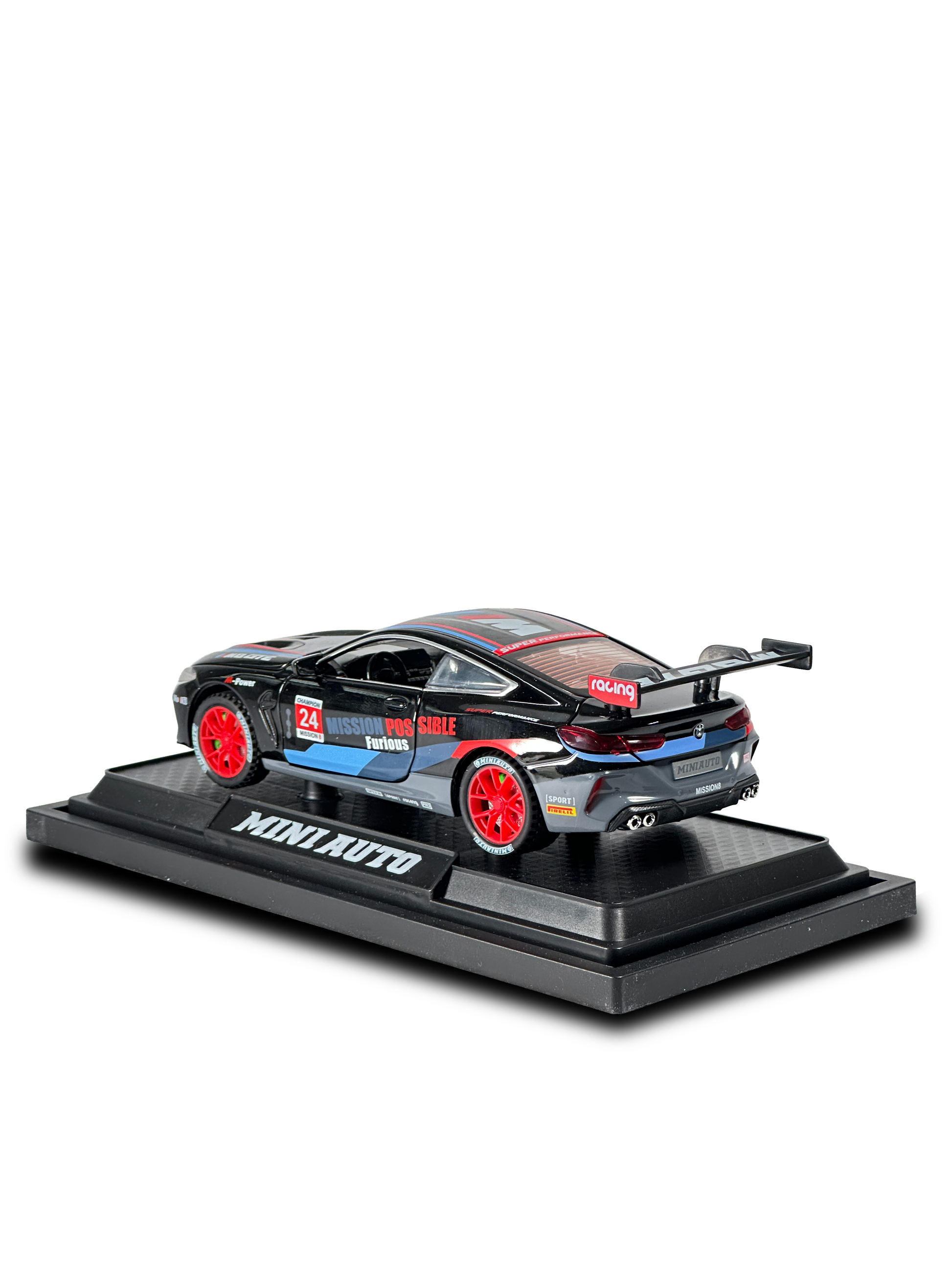 White BMW M8 GTE collectible model car with performance-inspired design